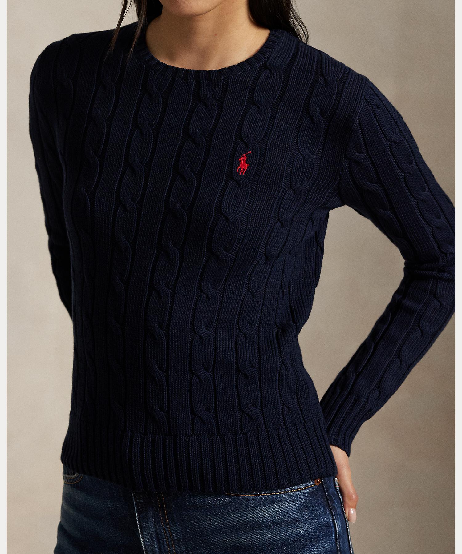 ポロ ラルフ ローレン POLO RALPH LAUREN ケーブルニット コットン クルーネック セーター （400ブルー） 400ブルー