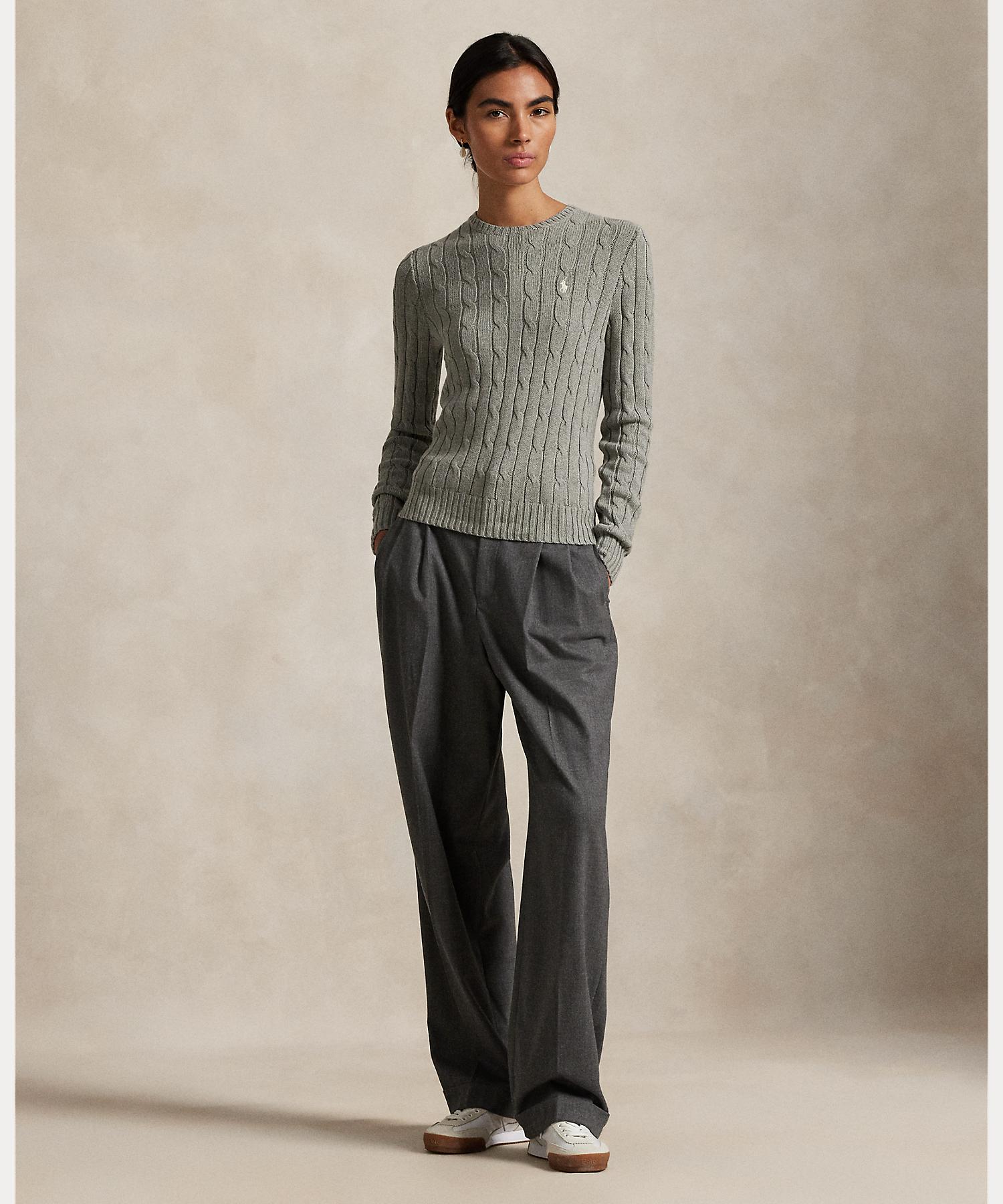 ポロ ラルフ ローレン POLO RALPH LAUREN ケーブルニット コットン クルーネック セーター （020グレー） 020グレー