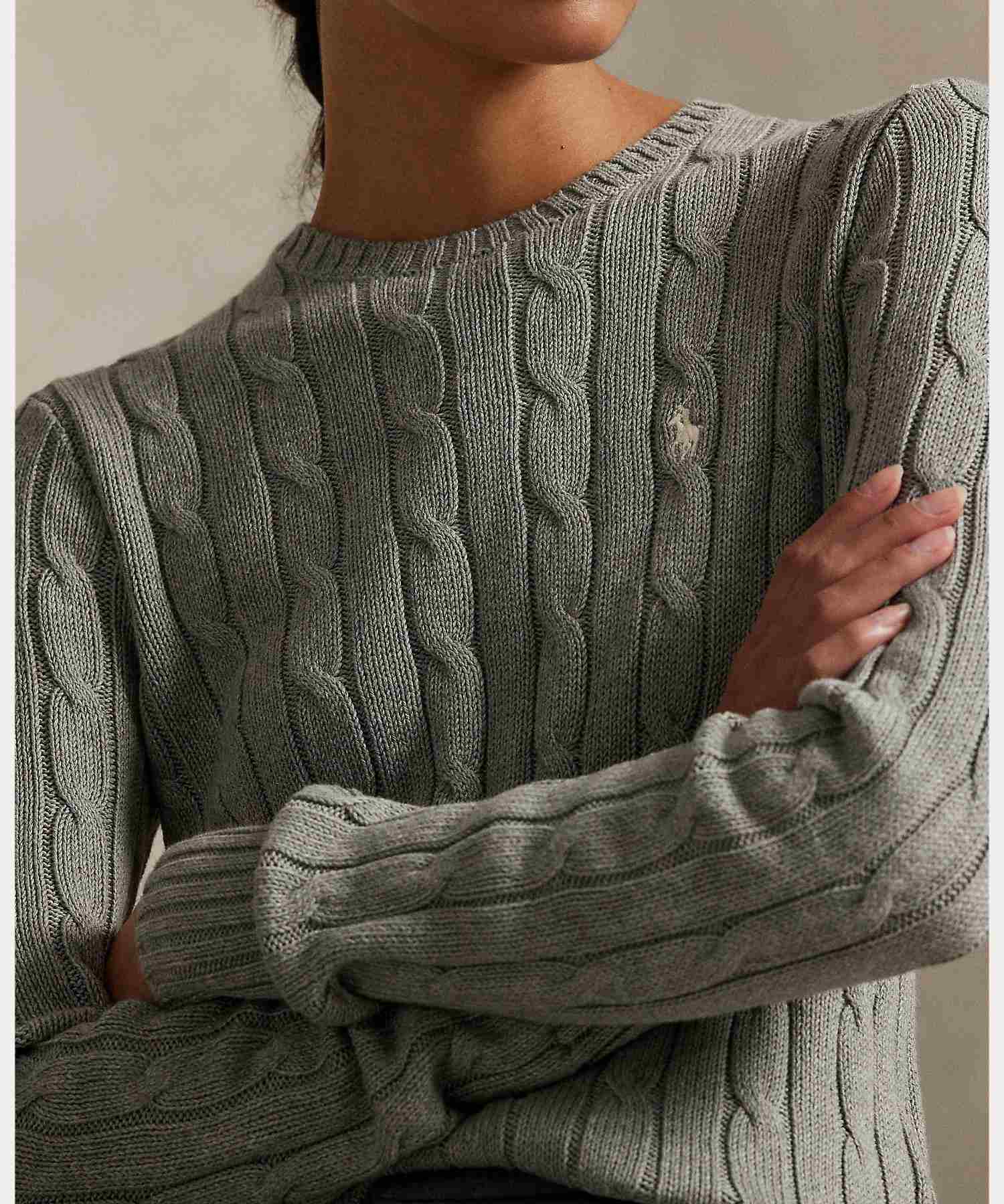 ポロ ラルフ ローレン POLO RALPH LAUREN ケーブルニット コットン クルーネック セーター （020グレー） 020グレー