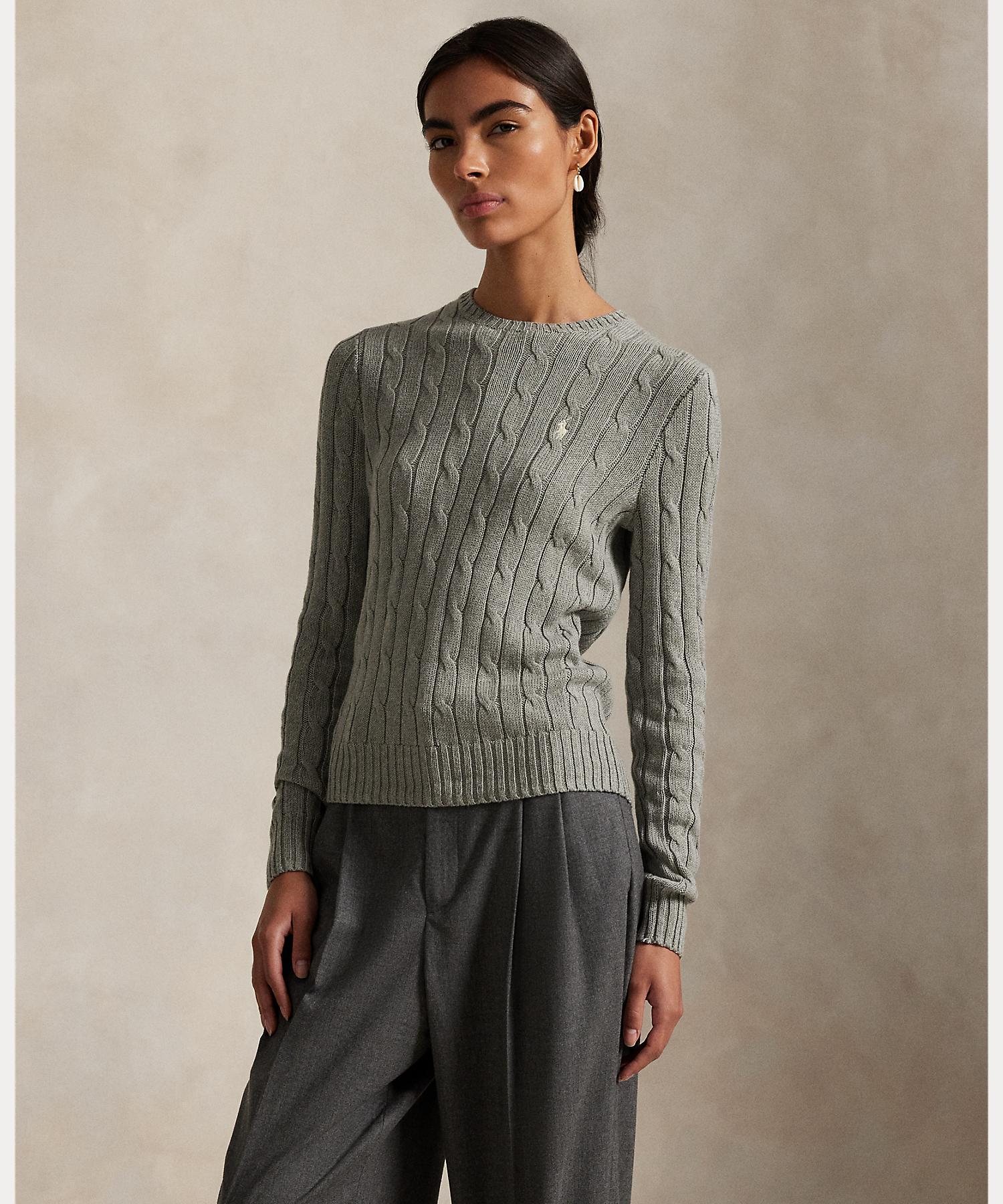 ポロ ラルフ ローレン POLO RALPH LAUREN ケーブルニット コットン クルーネック セーター （020グレー） 020グレー