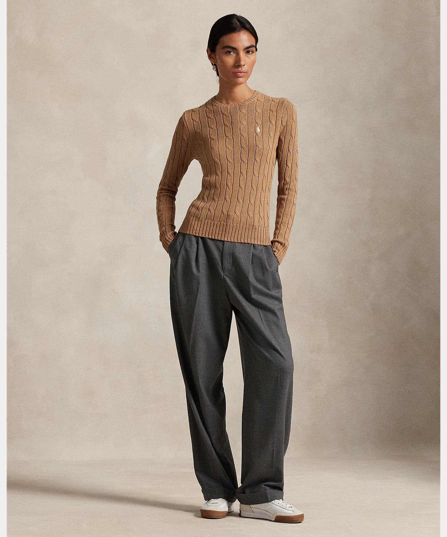 ポロ ラルフ ローレン POLO RALPH LAUREN ケーブルニット コットン クルーネック セーター （260ブラウン） 260ブラウン