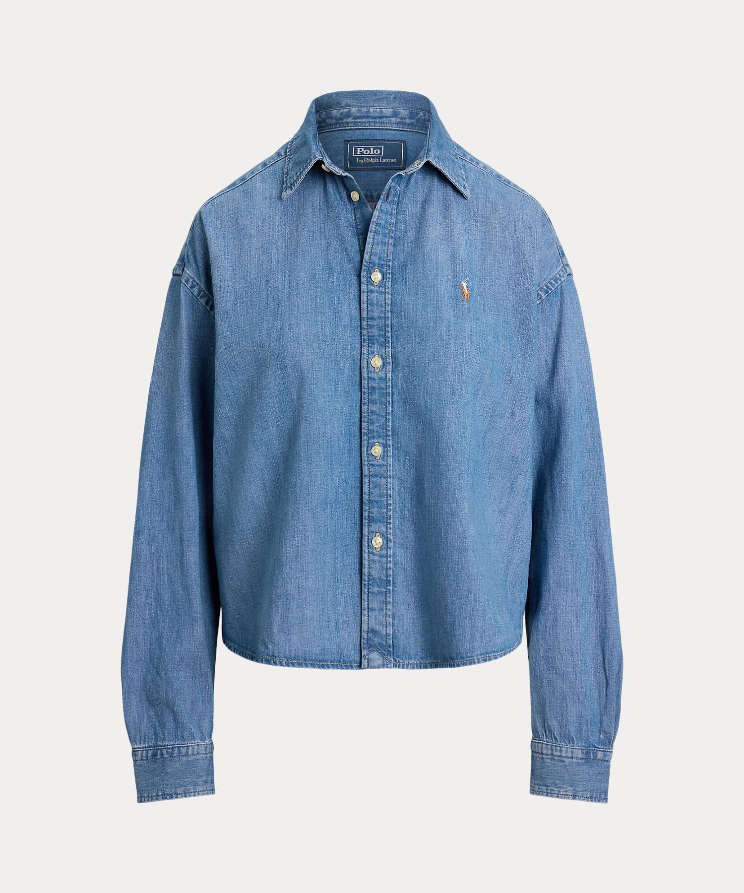 ポロ ラルフ ローレン POLO RALPH LAUREN クロップド ボクシー デニム シャツ （400ブルー） 400ブルー