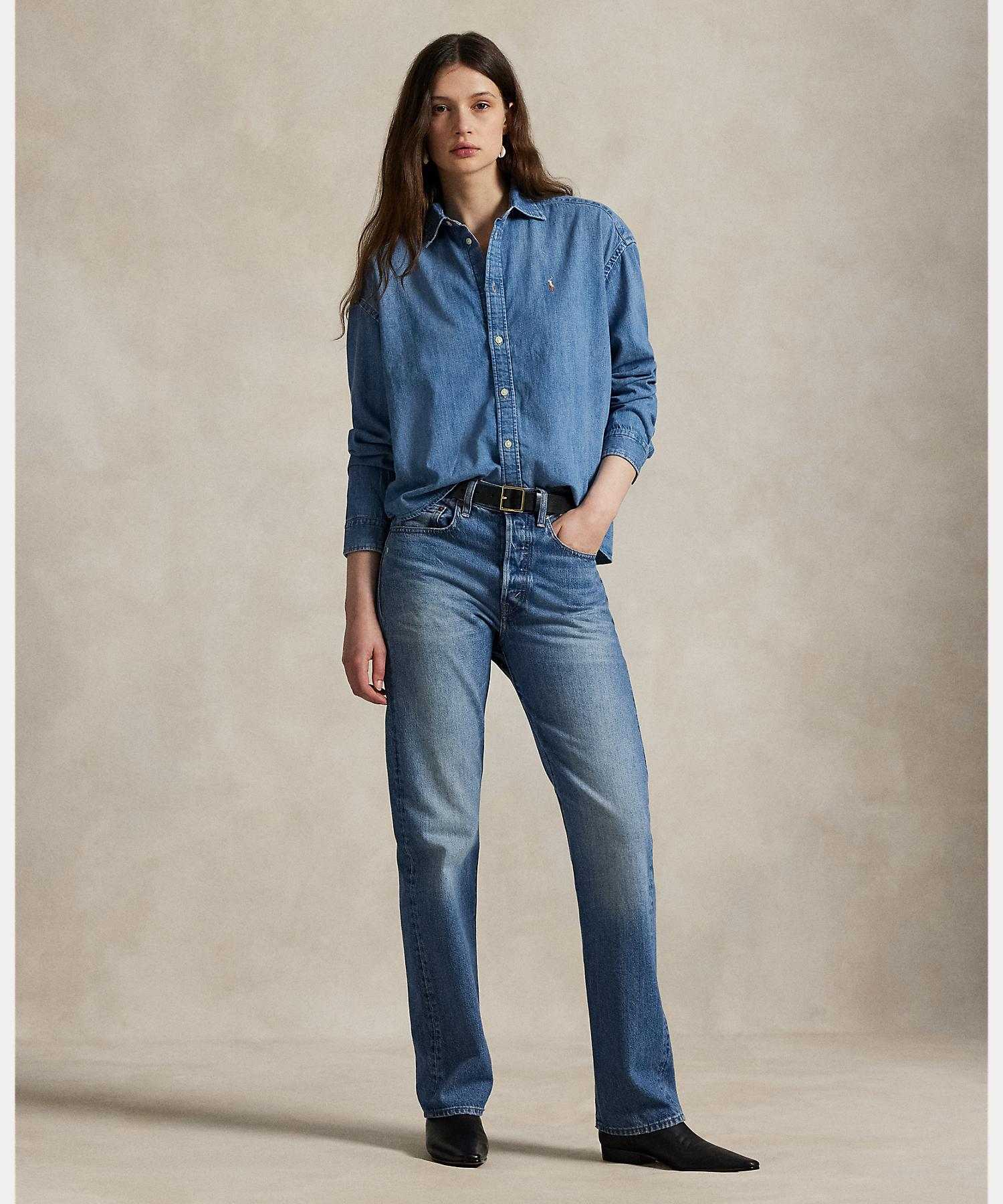 Polo Ralph Lauren Cropped Boxy Denim Shirt