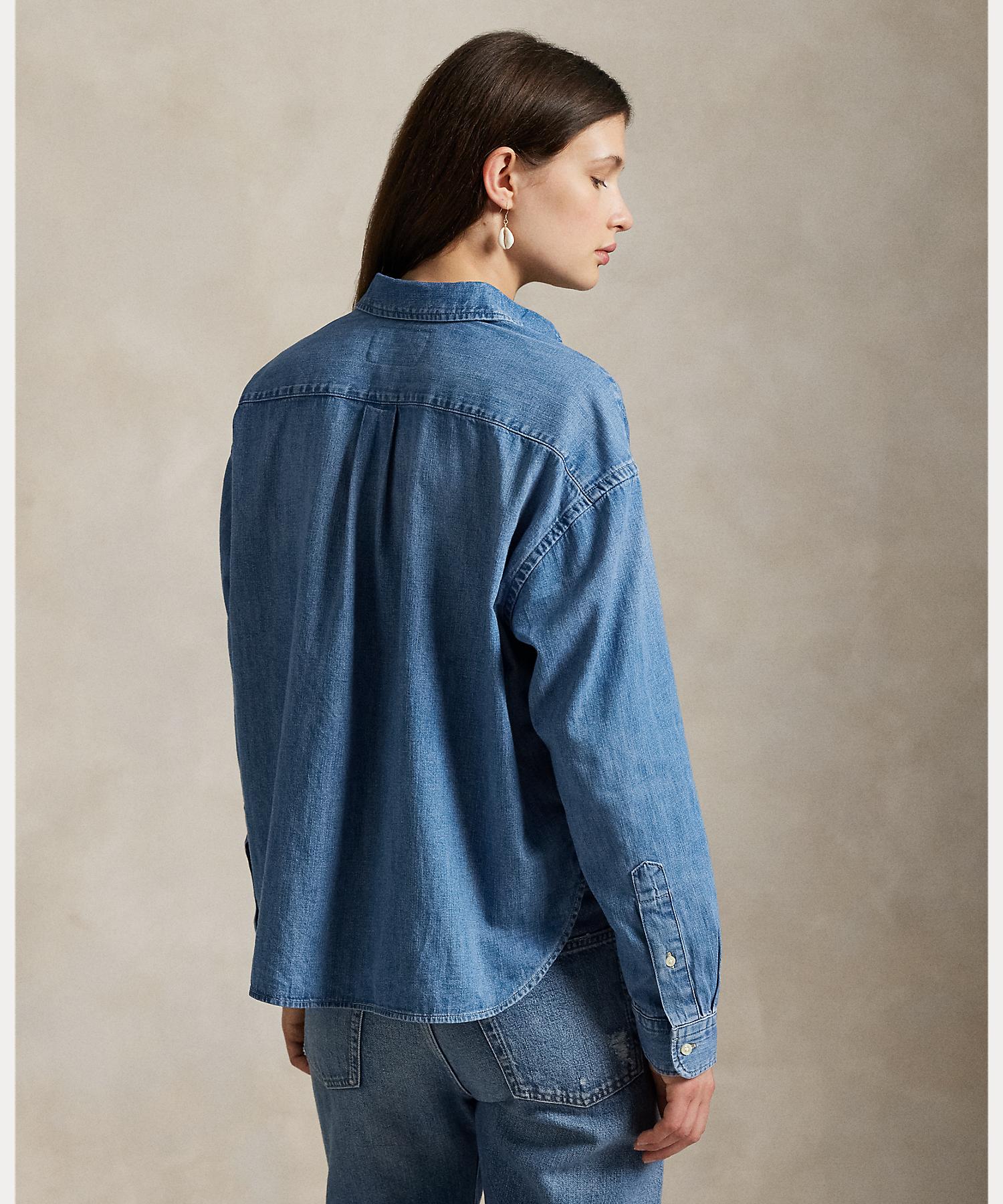ポロ ラルフ ローレン POLO RALPH LAUREN クロップド ボクシー デニム シャツ （400ブルー） 400ブルー