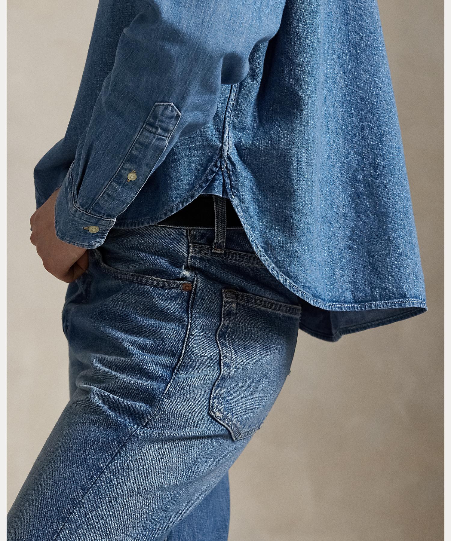 ポロ ラルフ ローレン POLO RALPH LAUREN クロップド ボクシー デニム シャツ （400ブルー） 400ブルー