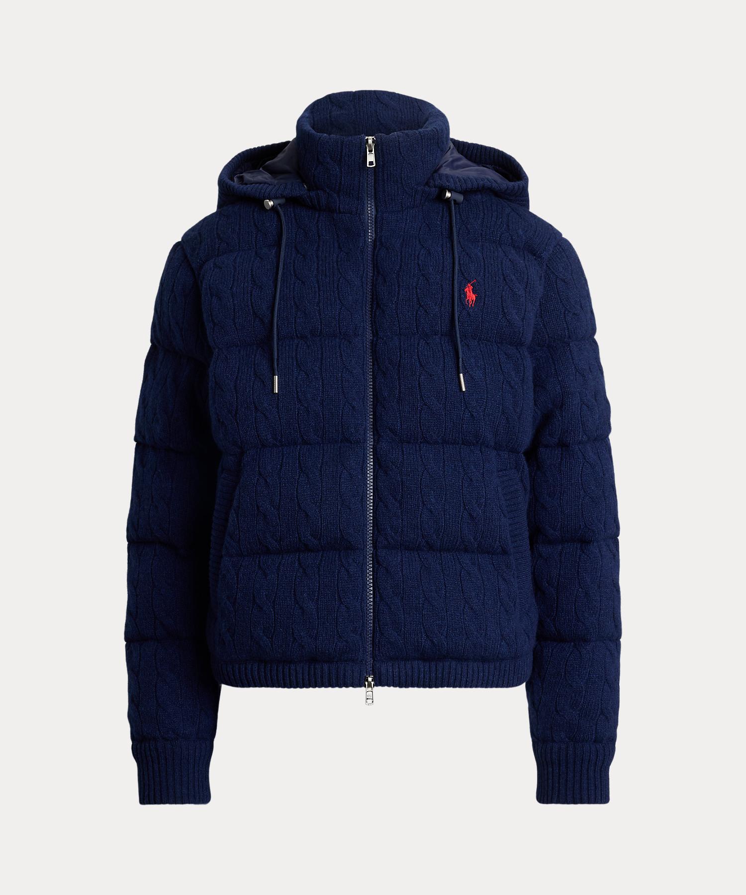 ポロ ラルフ ローレン POLO RALPH LAUREN ケーブルニット ウールカシミヤ キルテッド ジャケット （410ネイビー） 410ネイビー