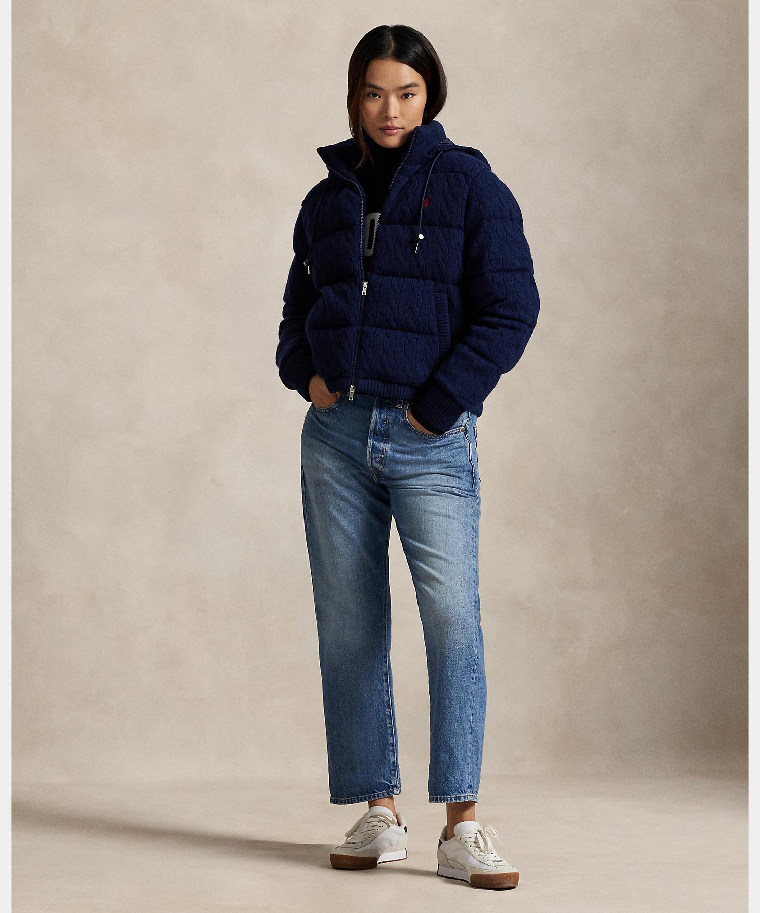 ポロ ラルフ ローレン POLO RALPH LAUREN ケーブルニット ウールカシミヤ キルテッド ジャケット （410ネイビー） 410ネイビー