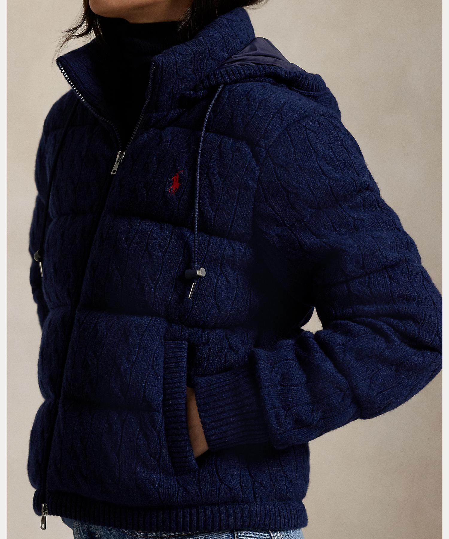 ポロ ラルフ ローレン POLO RALPH LAUREN ケーブルニット ウールカシミヤ キルテッド ジャケット （410ネイビー） 410ネイビー