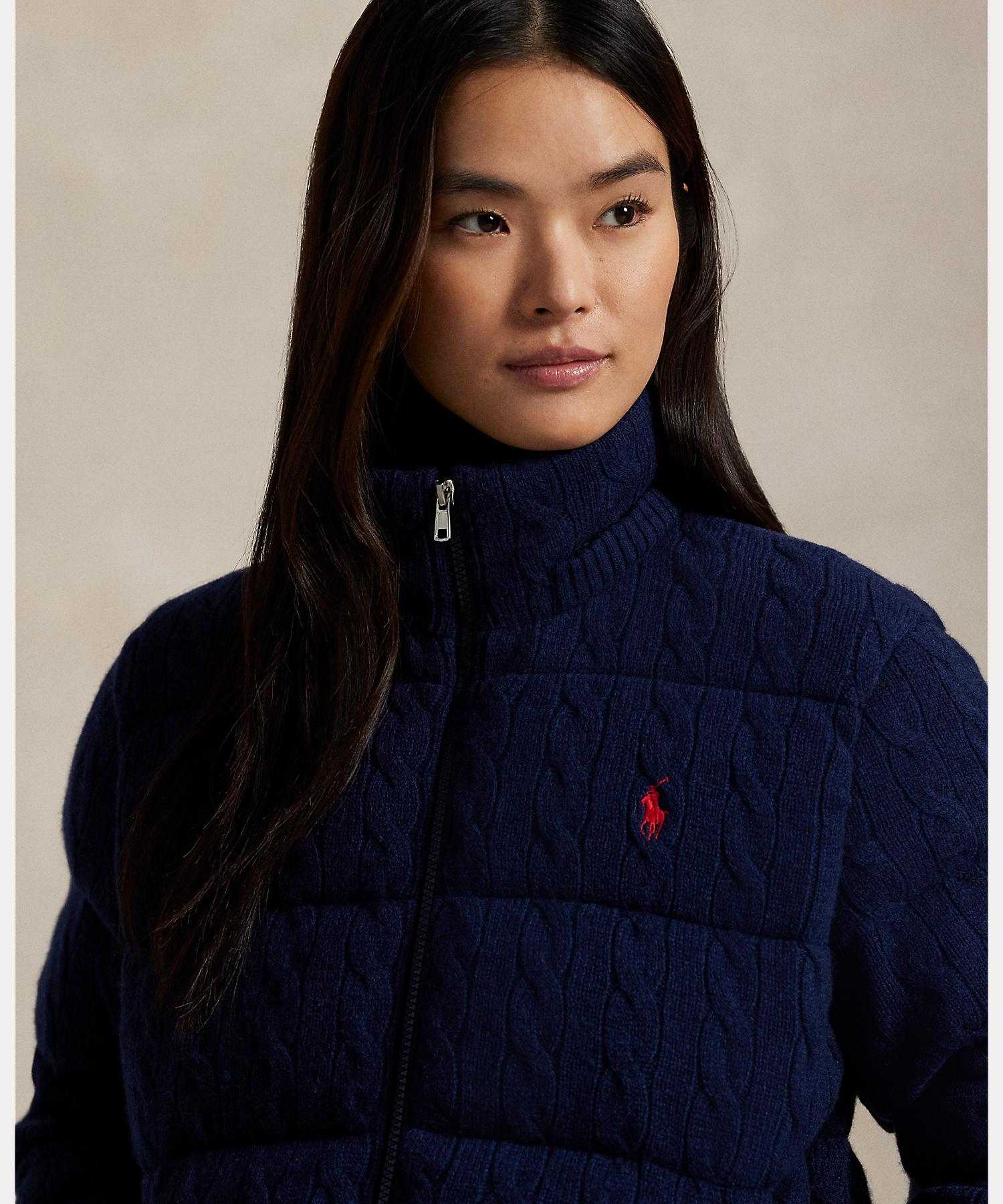 ポロ ラルフ ローレン POLO RALPH LAUREN ケーブルニット ウールカシミヤ キルテッド ジャケット （410ネイビー） 410ネイビー