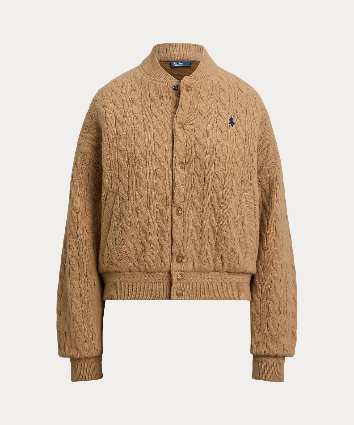 ポロ ラルフ ローレン POLO RALPH LAUREN ケーブルニット ウールカシミヤ ボンバー ジャケット （260ブラウン） 260ブラウン