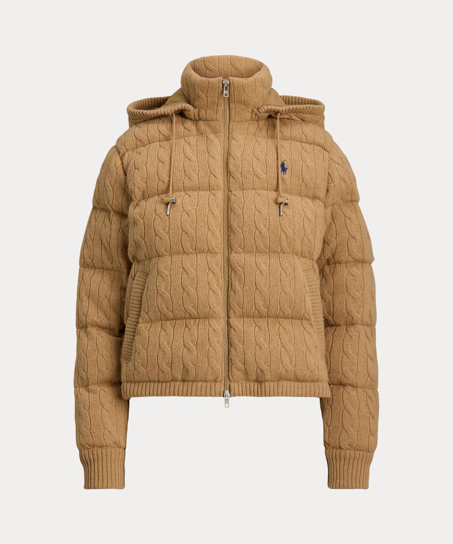 ポロ ラルフ ローレン POLO RALPH LAUREN ケーブルニット ウールカシミヤ キルテッド ジャケット （260ブラウン） 260ブラウン