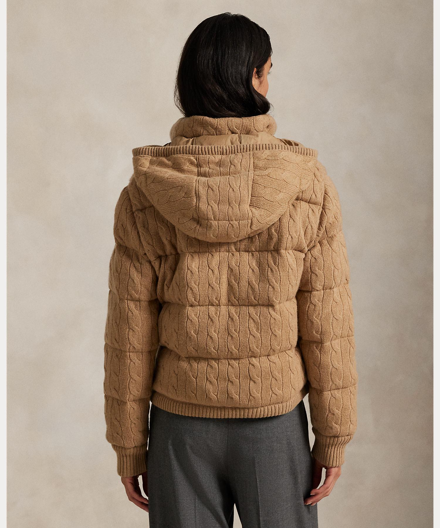 ポロ ラルフ ローレン POLO RALPH LAUREN ケーブルニット ウールカシミヤ キルテッド ジャケット （260ブラウン） 260ブラウン