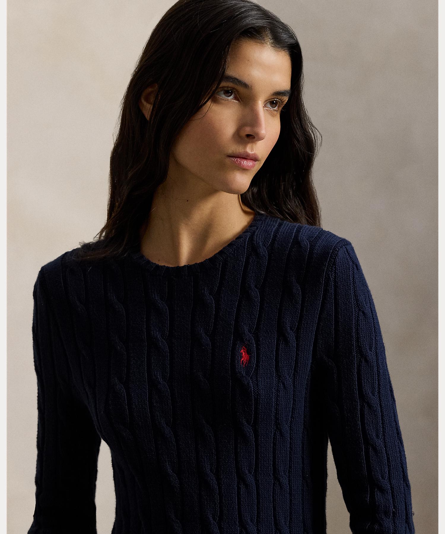 ポロ ラルフ ローレン POLO RALPH LAUREN ケーブルニット ボディス コットン ドレス （400ブルー） 400ブルー