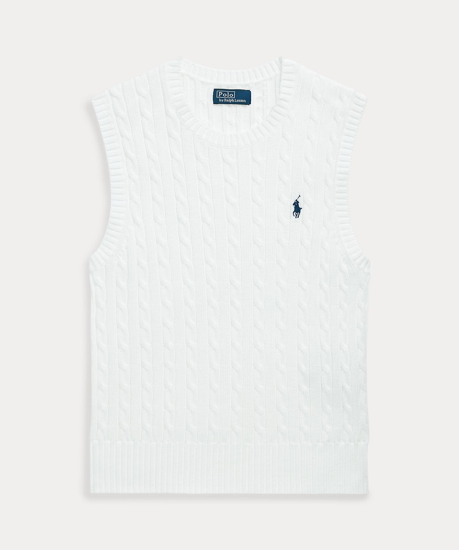 ポロ ラルフ ローレン POLO RALPH LAUREN ケーブルニット コットン セーター ベスト （100ホワイト） 100ホワイト