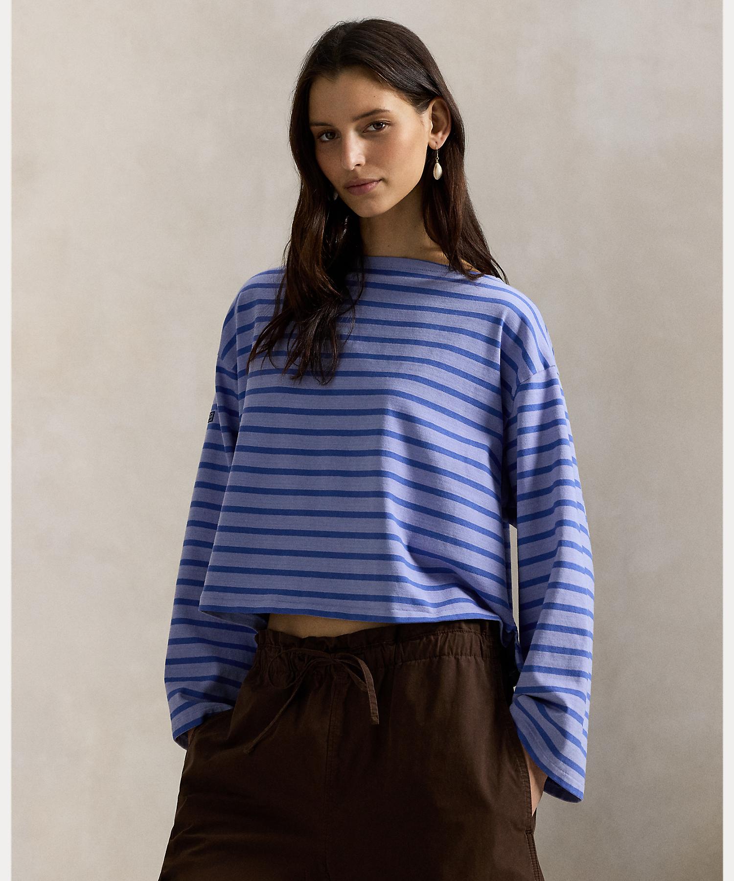 ポロ ラルフ ローレン POLO RALPH LAUREN ストライプド ボートネック マリナー Tシャツ （400ブルー） 400ブルー