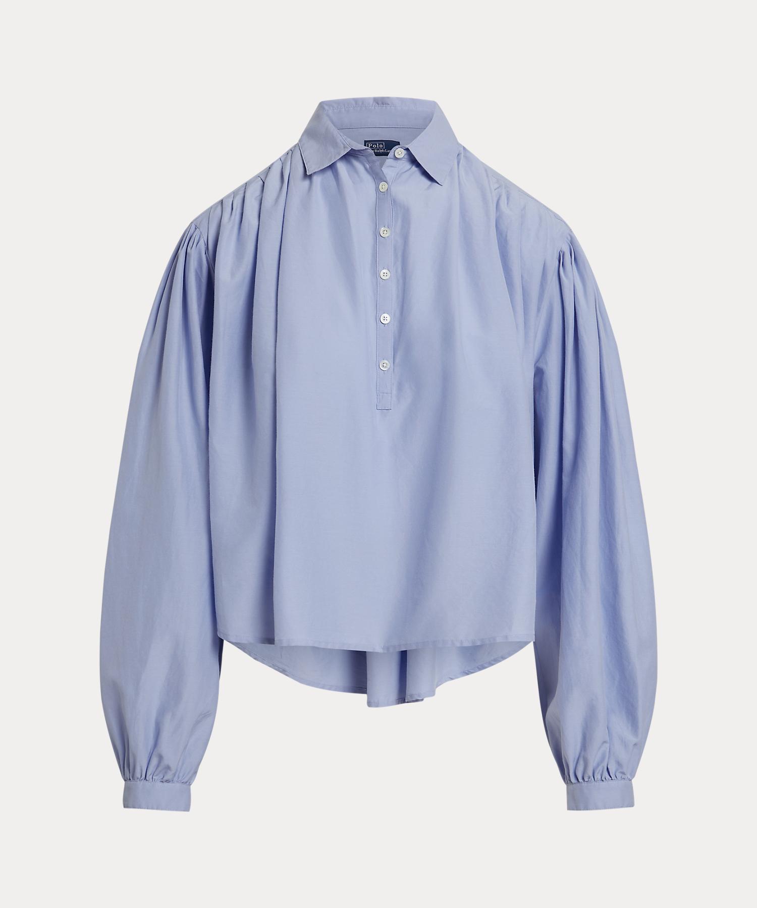 ポロ ラルフ ローレン POLO RALPH LAUREN プリーテッド コットンシルク シャツ （400ブルー） 400ブルー