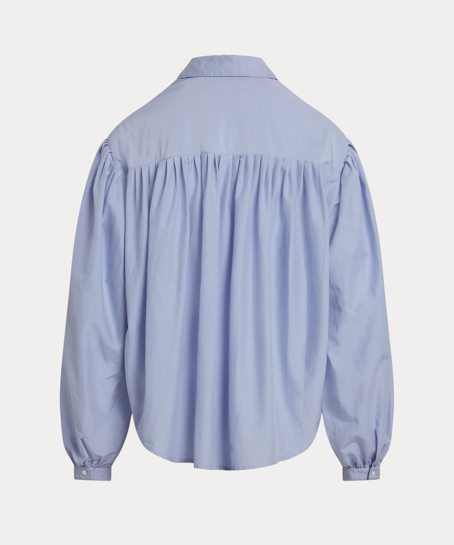 ポロ ラルフ ローレン POLO RALPH LAUREN プリーテッド コットンシルク シャツ （400ブルー） 400ブルー