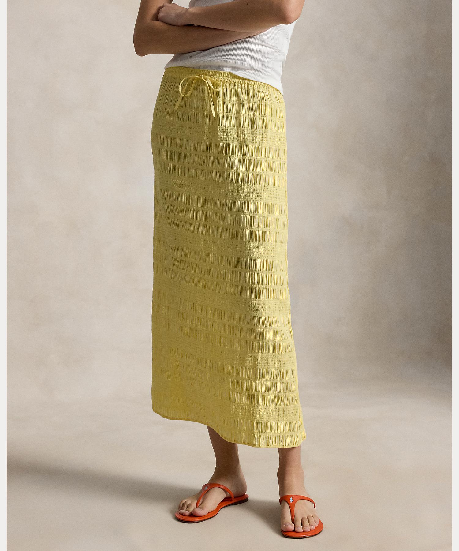 ポロ ラルフ ローレン POLO RALPH LAUREN シアサッカー ドローストリング スカート （700イエロー） 700イエロー