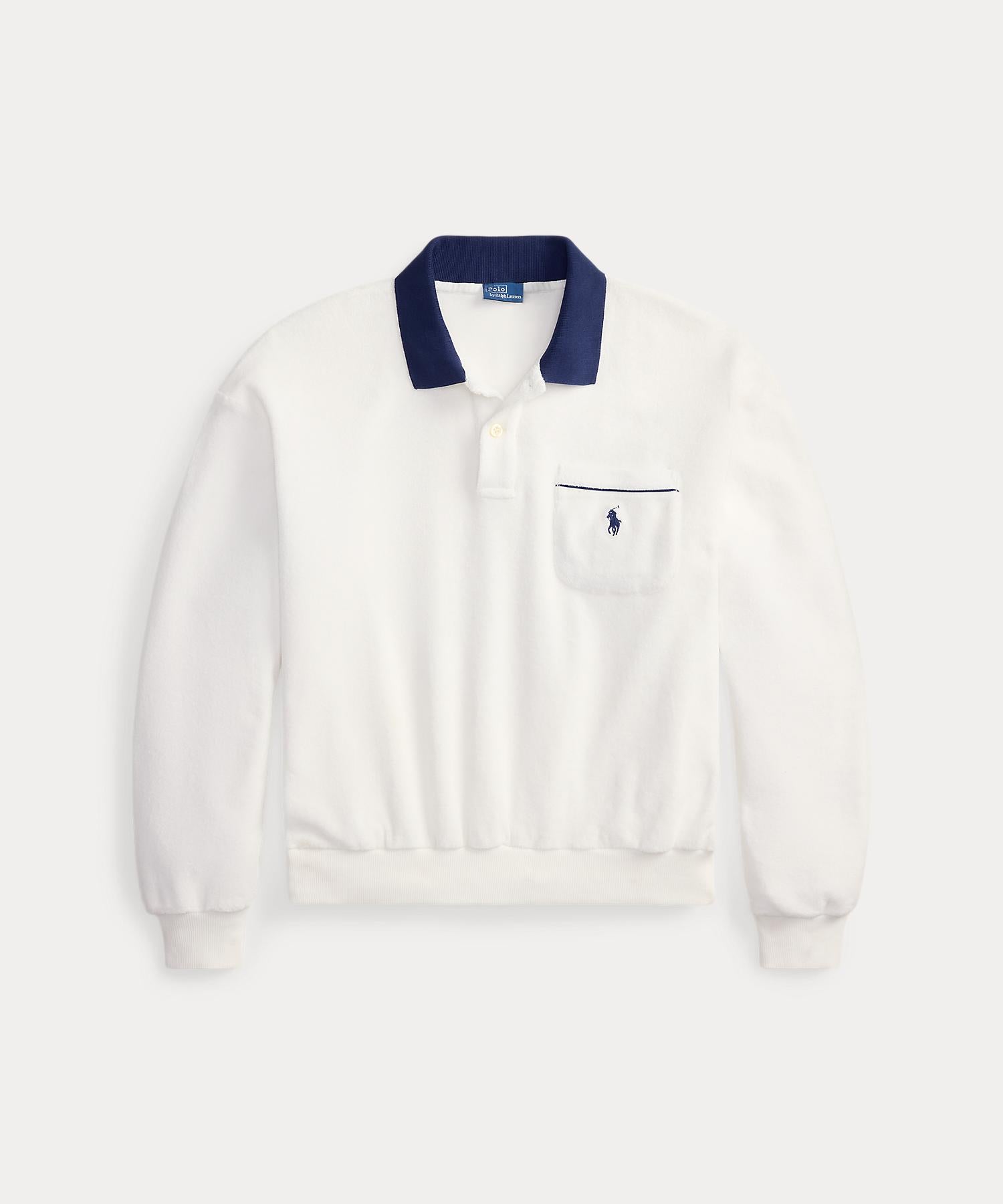 ポロ ラルフ ローレン POLO RALPH LAUREN テリー ロングスリーブ ポロシャツ （100ホワイト） 100ホワイト