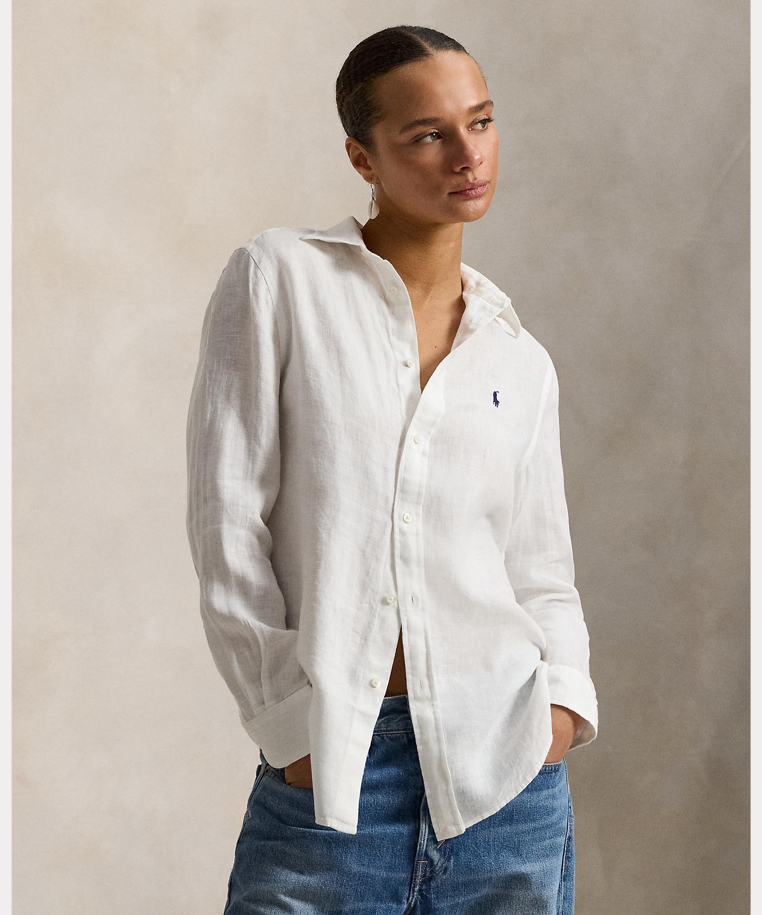 ポロ ラルフ ローレン POLO RALPH LAUREN クラシック フィット リネン シャツ （100ホワイト） 100ホワイト