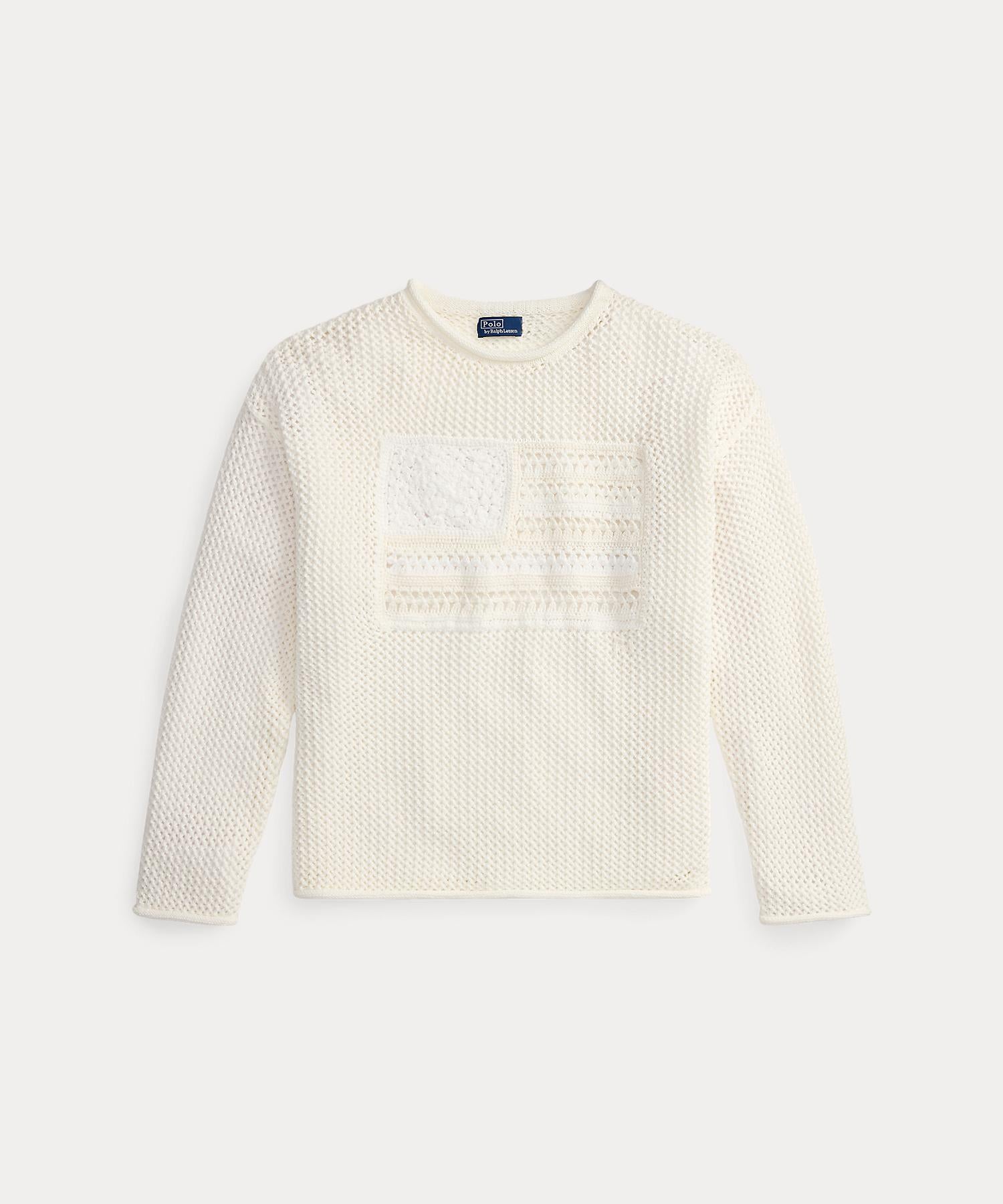 ポロ ラルフ ローレン POLO RALPH LAUREN トーナル フラッグ ポインテール セーター （100ホワイト） 100ホワイト