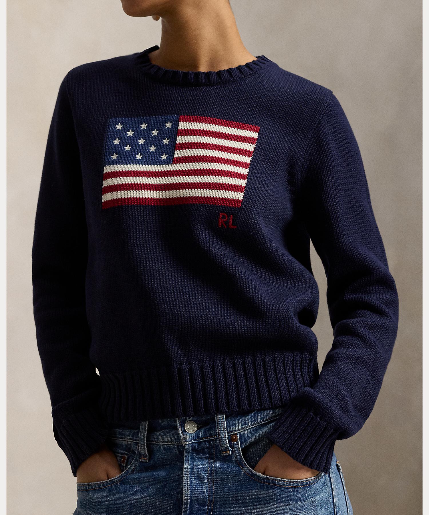 ポロ ラルフ ローレン POLO RALPH LAUREN フラッグ コットン クルーネック セーター （410ネイビー） 410ネイビー