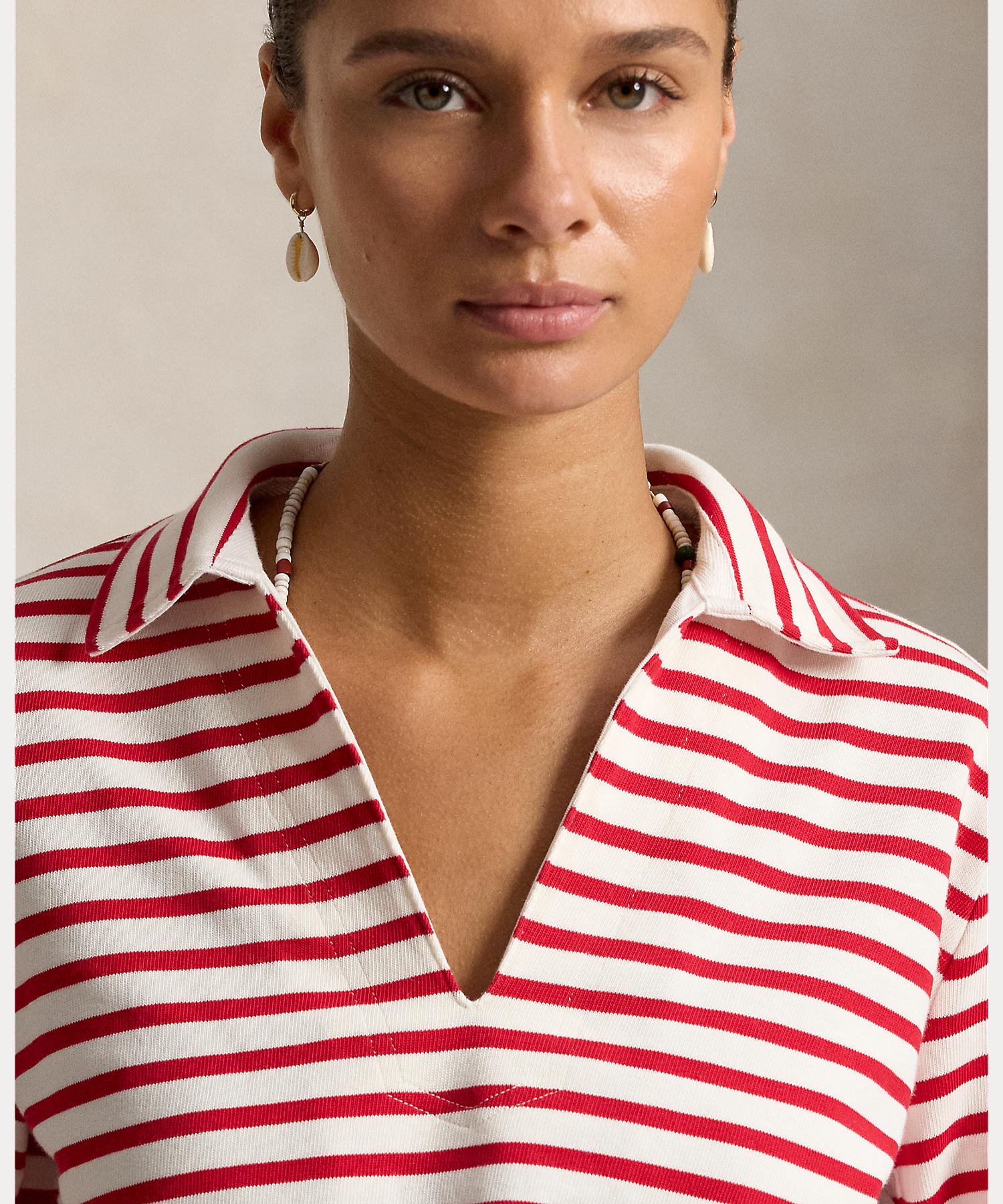 ポロ ラルフ ローレン POLO RALPH LAUREN ストライプド スプリットプラケット マリナー Tシャツ （600レッド） 600レッド