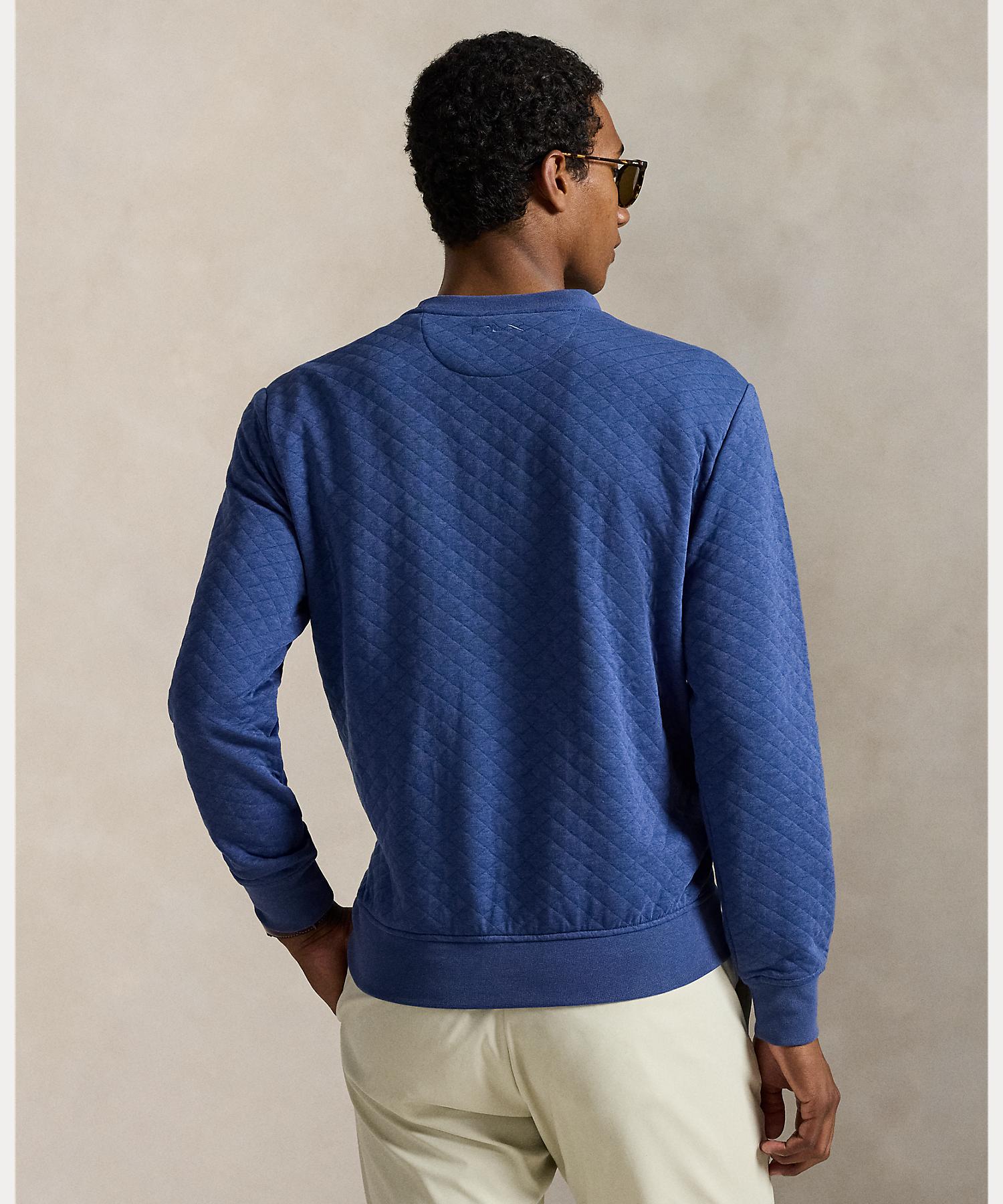 ポロ ゴルフ｜アールエルエックス POLO GOLF｜RLX GOLF （RLX）キルテッド ダブルニット クルーネック スウェットシャツ （410ネイビー） 410ネイビー