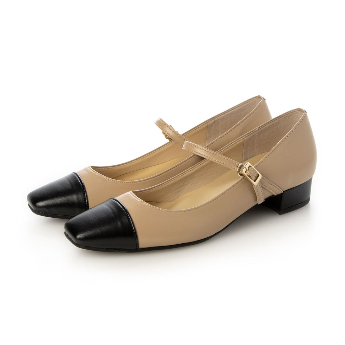 pomfleur pomfleur pomfleur 3厘米廣場Kirikirikae Mary Jane Pumps