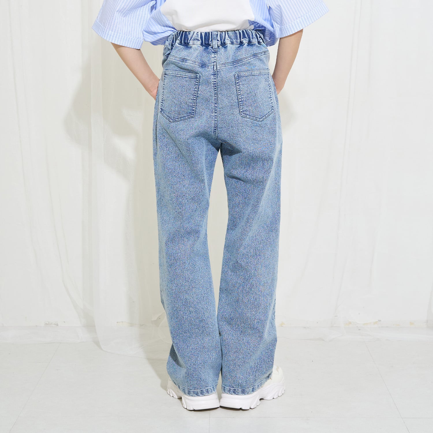 ポンポネット アミ POM PONETTE AMI 【AMI】ストレッチデニムフレアパンツ （黒） 黒