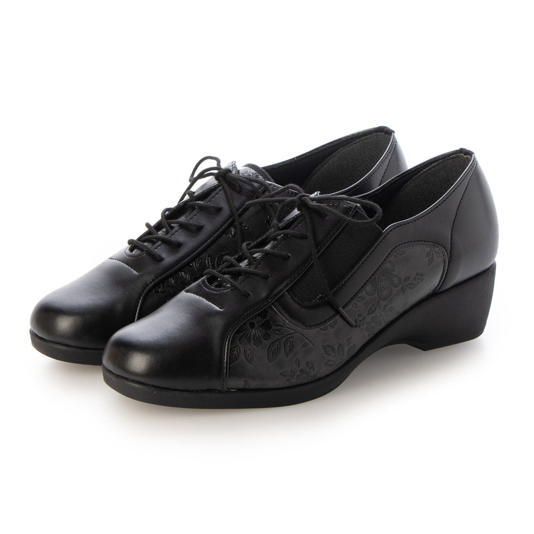 プログレッソ コンフォート progresso comfort 姿勢、体幹矯正インソール付きカジュアルパンプス,BLACK