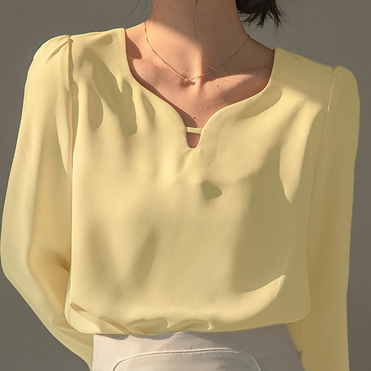 プライベートビーチ privatebeach キーネックプルオーバーシャツブラウス （クリーム） クリーム