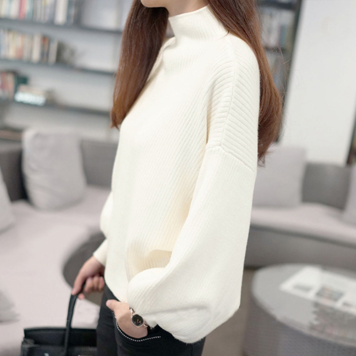 プライベートビーチ privatebeach ボリュームスリーブニットトップス （ブラック） ブラック