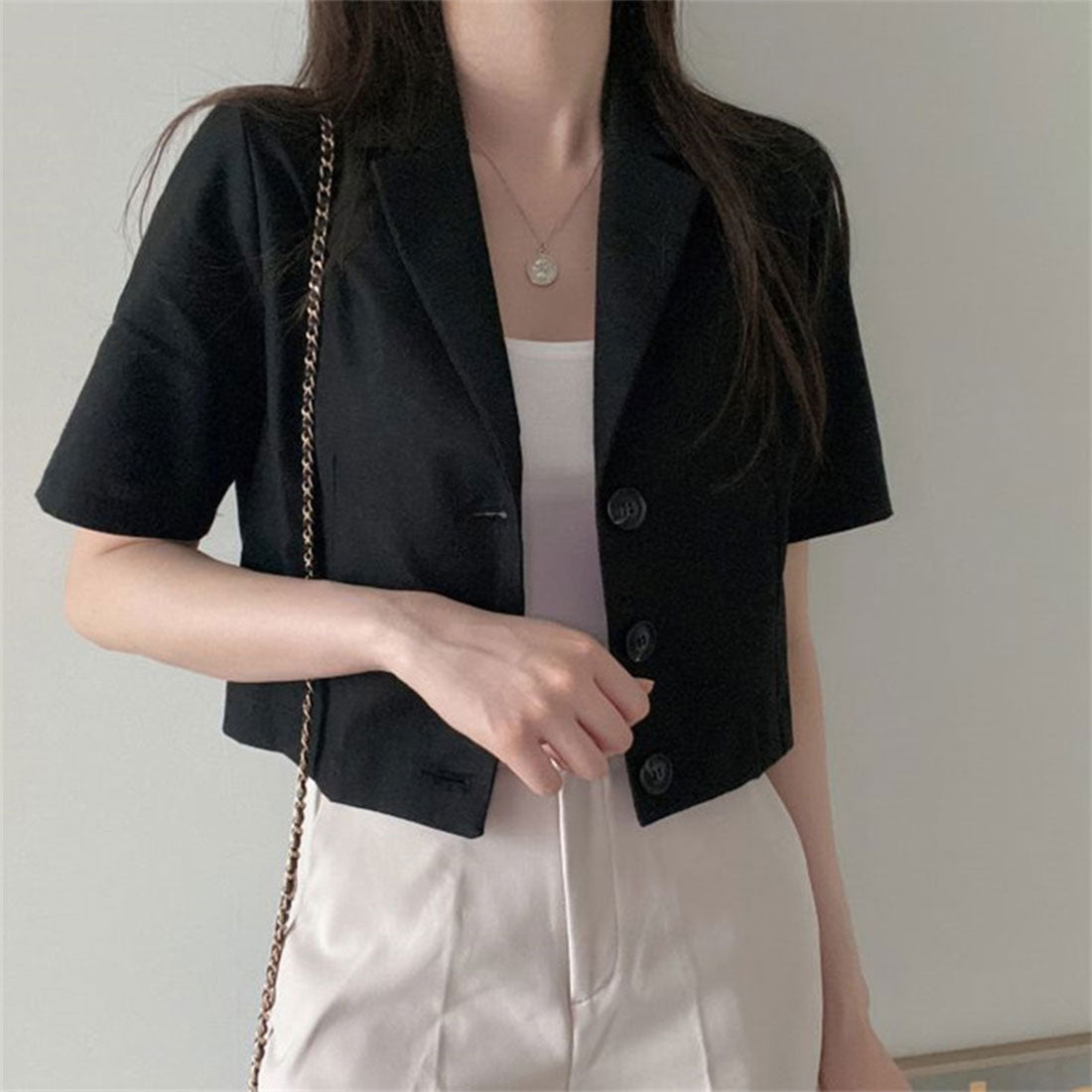 プライベートビーチ privatebeach 麻ライクショート丈テーラージャケット （ブラック） ブラック