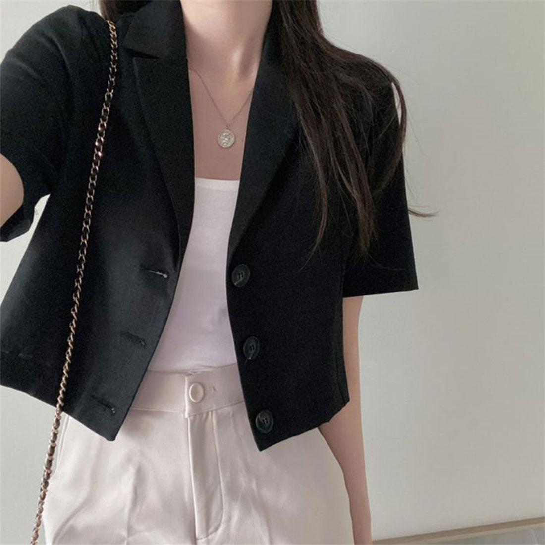 プライベートビーチ privatebeach 麻ライクショート丈テーラージャケット （ブラック） ブラック