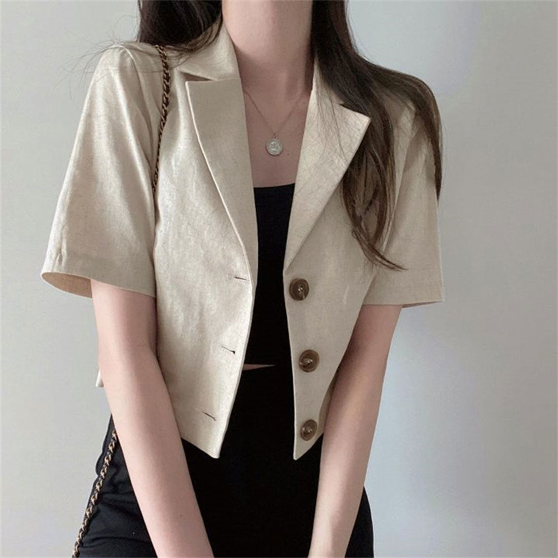 プライベートビーチ privatebeach 麻ライクショート丈テーラージャケット （ベージュ） ベージュ