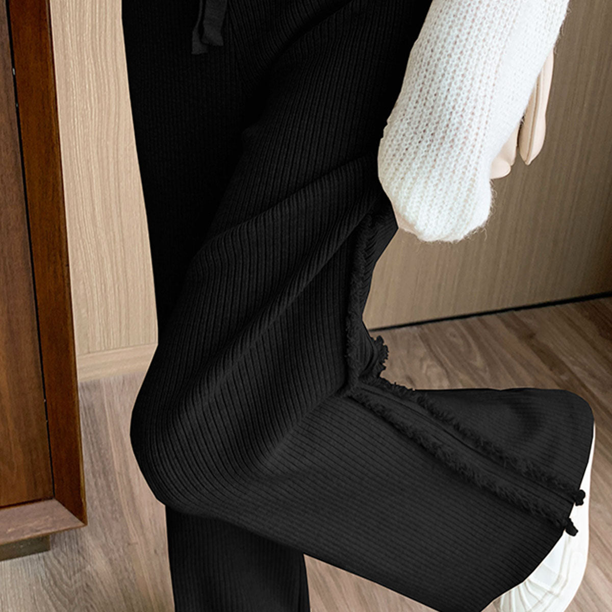 Private Beach Privatebeach Side Fringe Knit Wide Pants