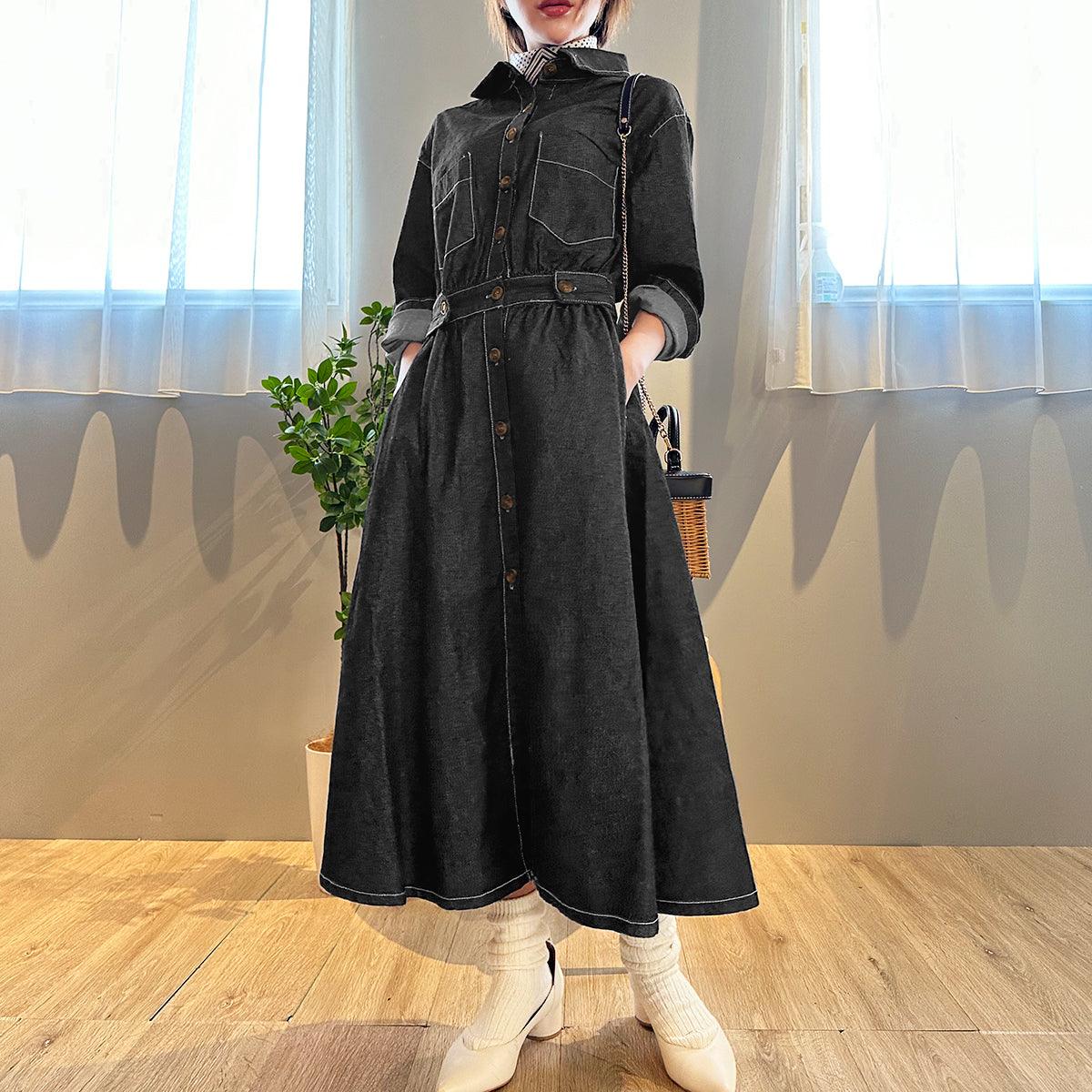 プライベートビーチ privatebeach ウエストマークデニムシャツロングワンピース