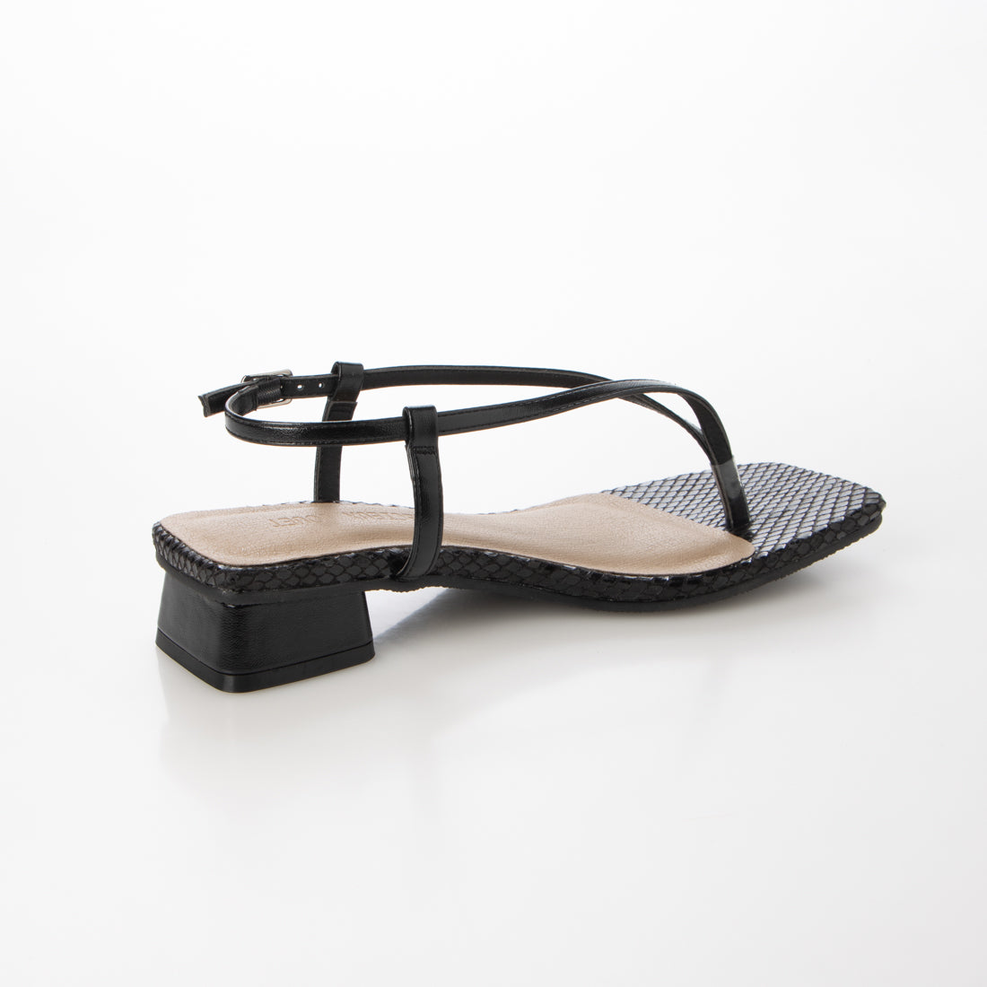 PRECIEUX JOUET Square heel narrow thong sandals