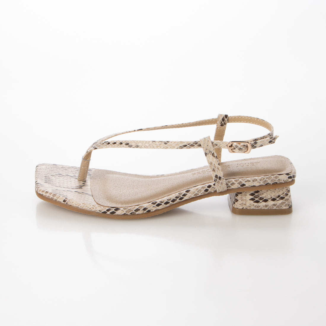 PRECIEUX JOUET Square heel narrow thong sandals