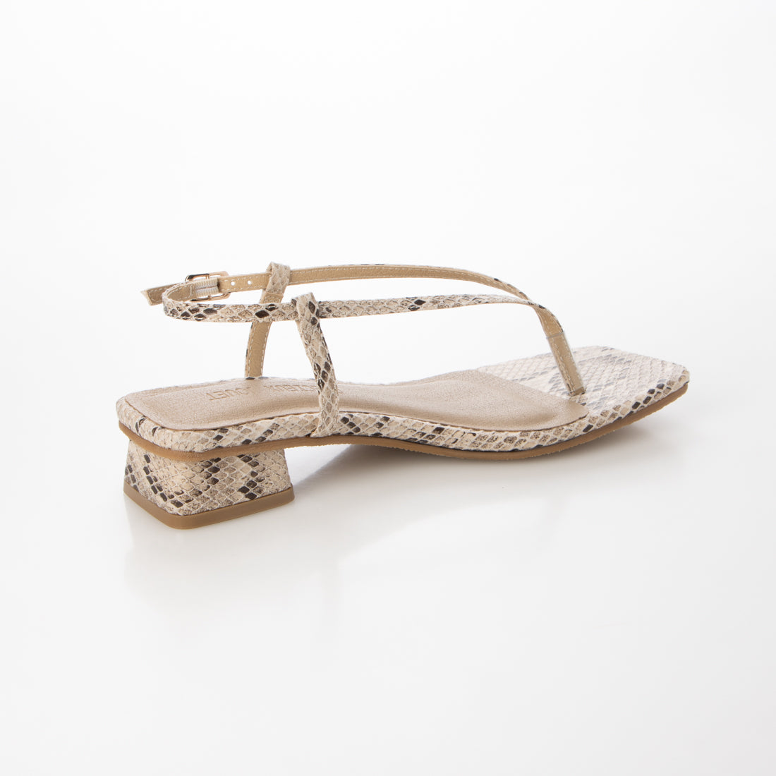 PRECIEUX JOUET Square heel narrow thong sandals