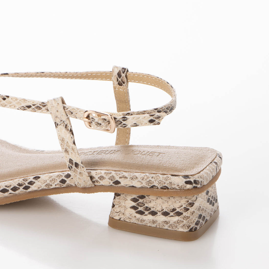 PRECIEUX JOUET Square heel narrow thong sandals