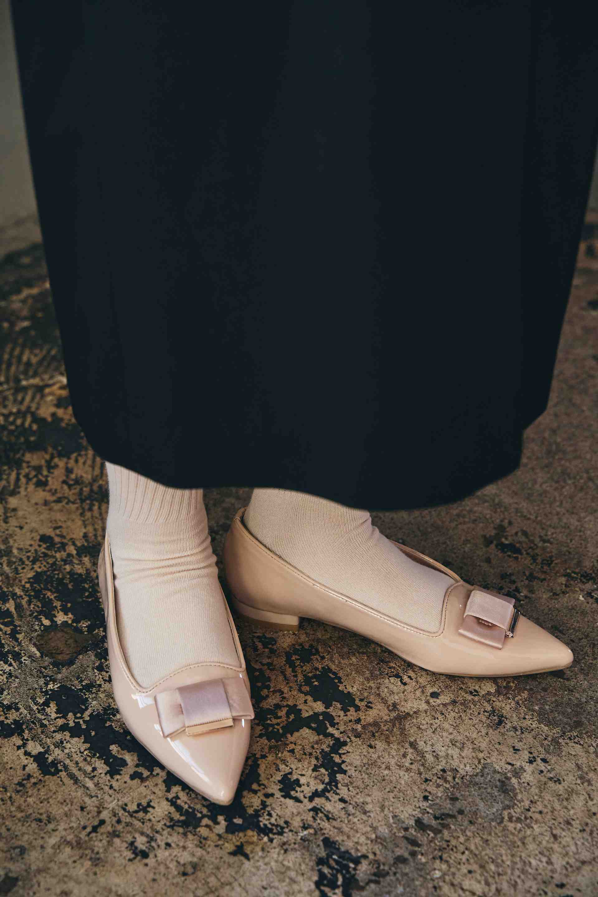 PRECIEUX JOUET Takako×PJ pointed ribbon pumps