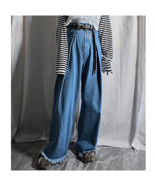 プロヴォーク PROVOKE PROVOKE ジーンズ tuck wide denim PV-050071 タック ワイド （black/ブラック） black/ブラック