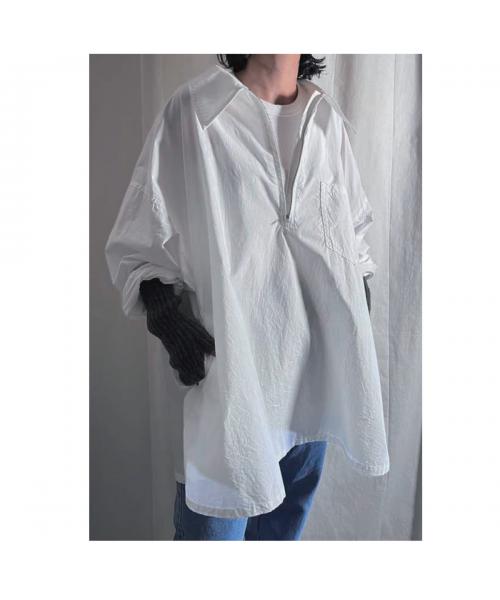 プロヴォーク PROVOKE PROVOKE シャツ typewriter big shirt PV-030054 コットン （offwhite/ホワイト） offwhite/ホワイト