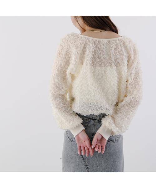 プロヴォーク PROVOKE PROVOKE プルオーバー PV-010067 petal motif cropped pullover （ivory/アイボリー） ivory/アイボリー