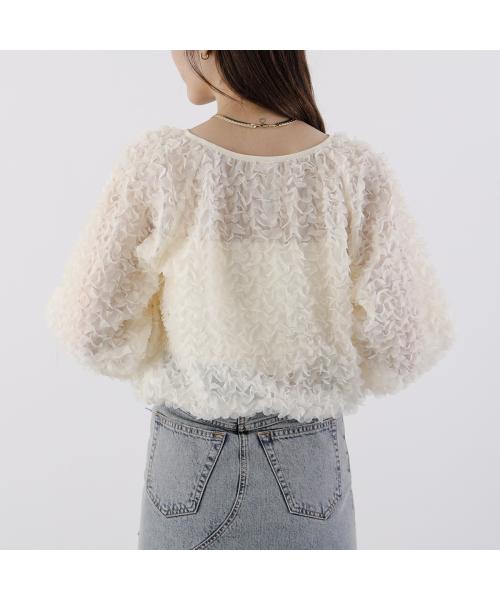 プロヴォーク PROVOKE PROVOKE プルオーバー PV-010067 petal motif cropped pullover （ivory/アイボリー） ivory/アイボリー