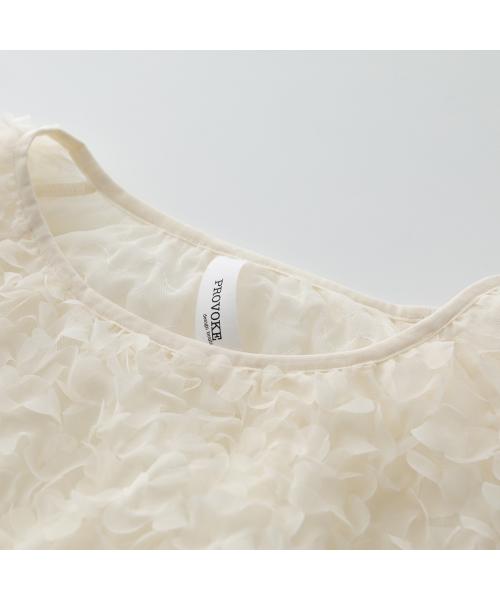 プロヴォーク PROVOKE PROVOKE プルオーバー PV-010067 petal motif cropped pullover （ivory/アイボリー） ivory/アイボリー