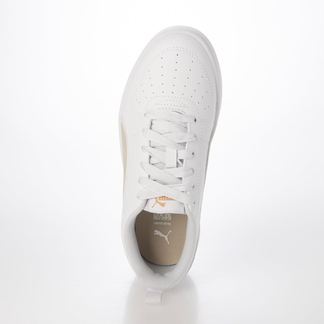 プーマ PUMA RICKIE（リッキー）コートタイプスニーカー 387607 （プーマホワイト/デザートダスト/プーマゴールド） プーマホワイト/デザートダスト/プーマゴールド