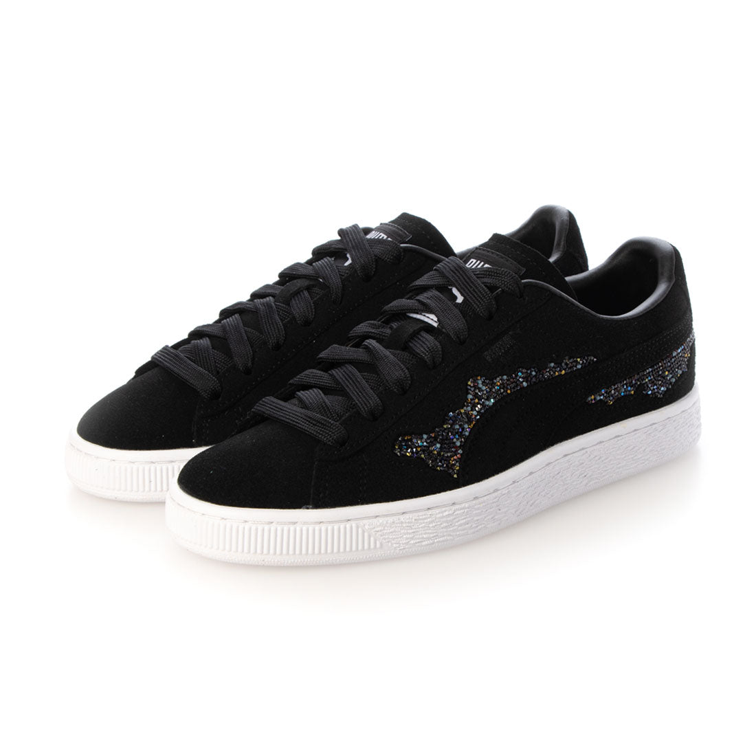 PUMA PUMA with Swarovski crystals PUMA SWAROVSKI CRYSTALS SUEDE Crystal Suede Sneakers 396352 Black Shoes Women's